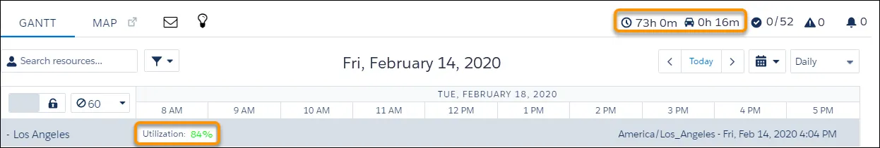 A Gantt chart showing Maria’s current schedule.