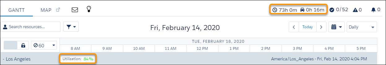 A Gantt chart showing Maria’s current schedule.