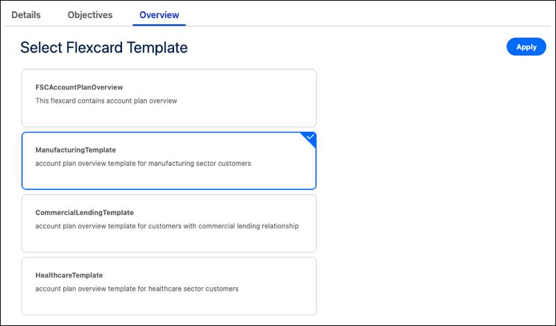 The Four Flexcard template options.