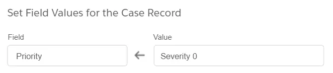 Priority field value set to Severity 0.