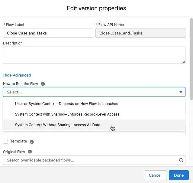 The Edit version properties window corresponding to step 4.