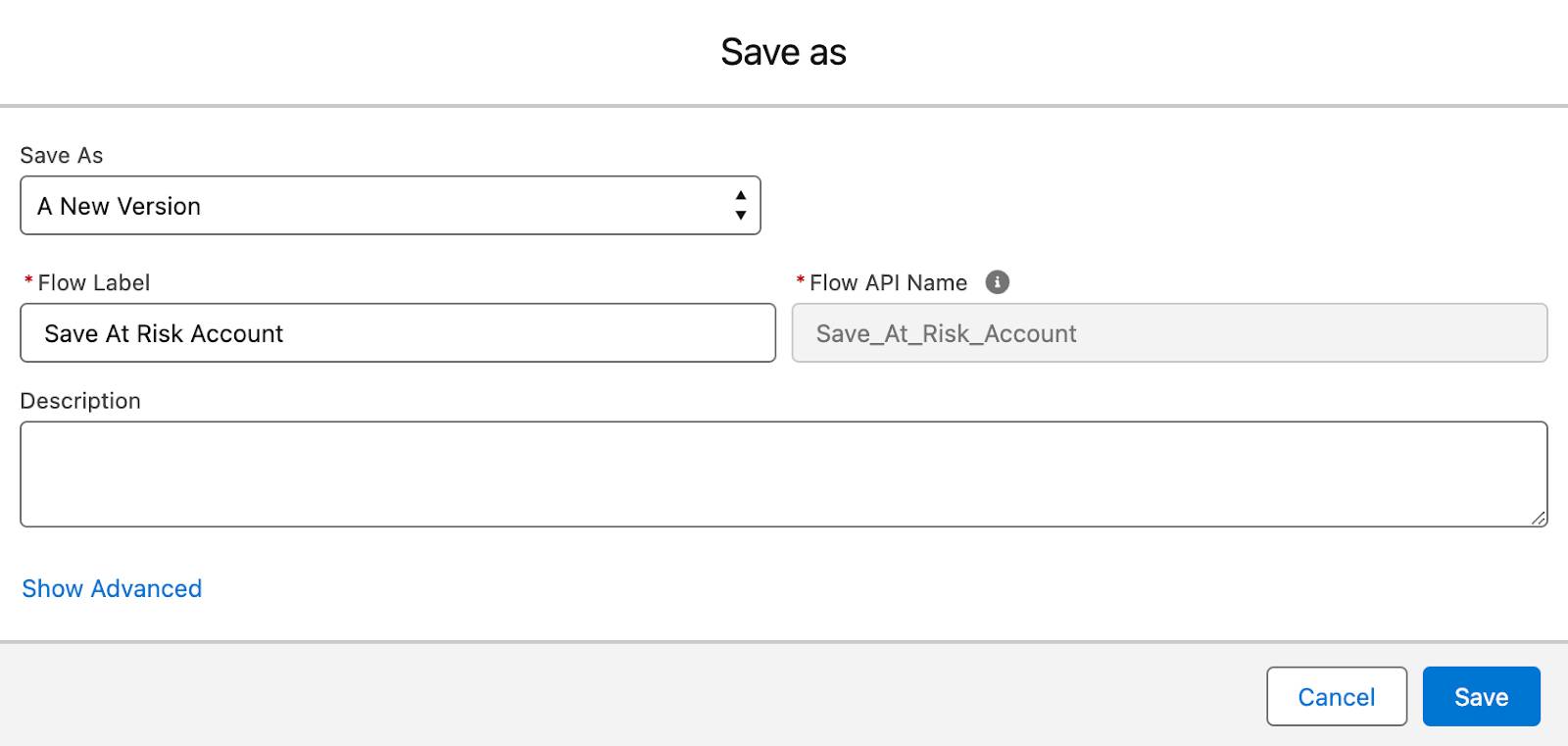 [Save As (名前を付けて保存)] ウィンドウで [A New Version (新しいバージョン)] が選択されている画面。