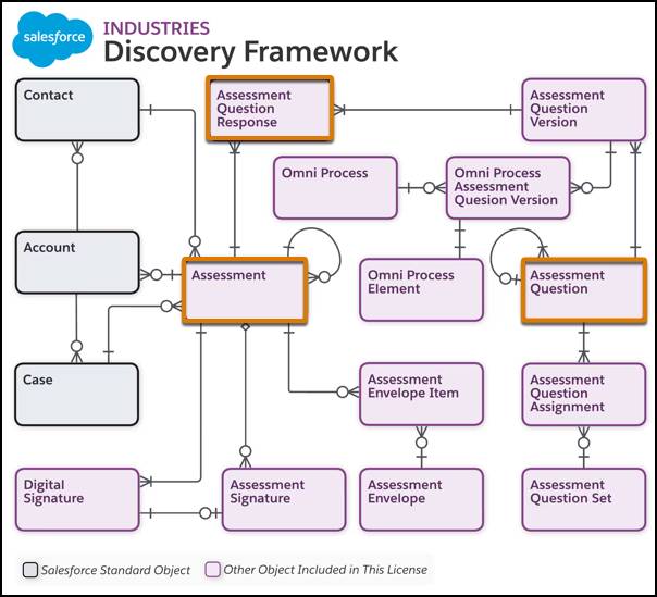 Das Objekt 'Assessment' (Bewertung) im Discovery Framework-Datenmodell.