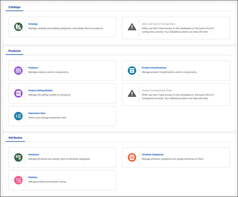 Pricing catalog options in Salesforce.