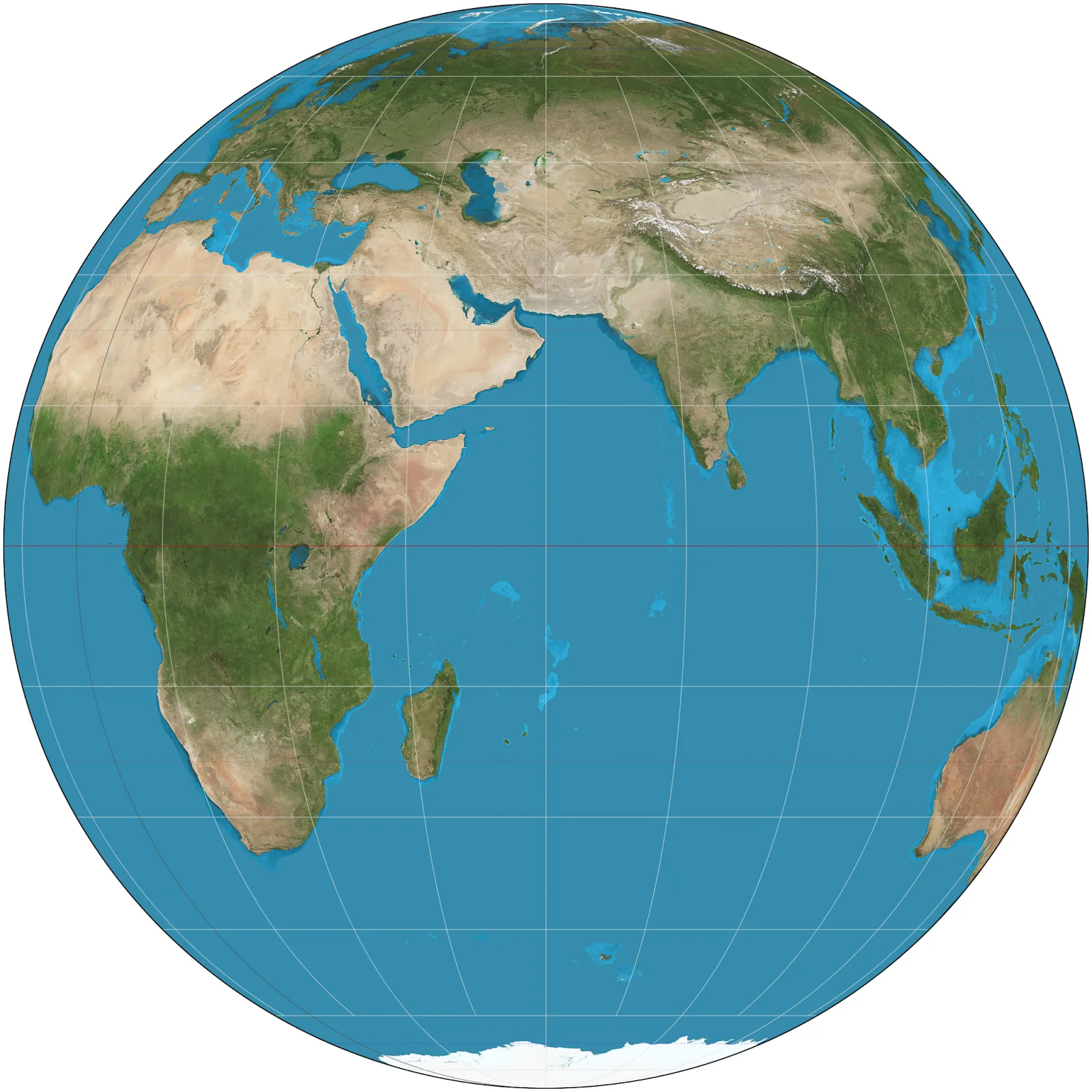 Spherical map of the world.