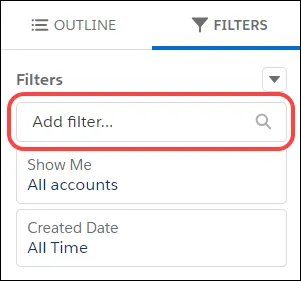 Adding a filter to a report.