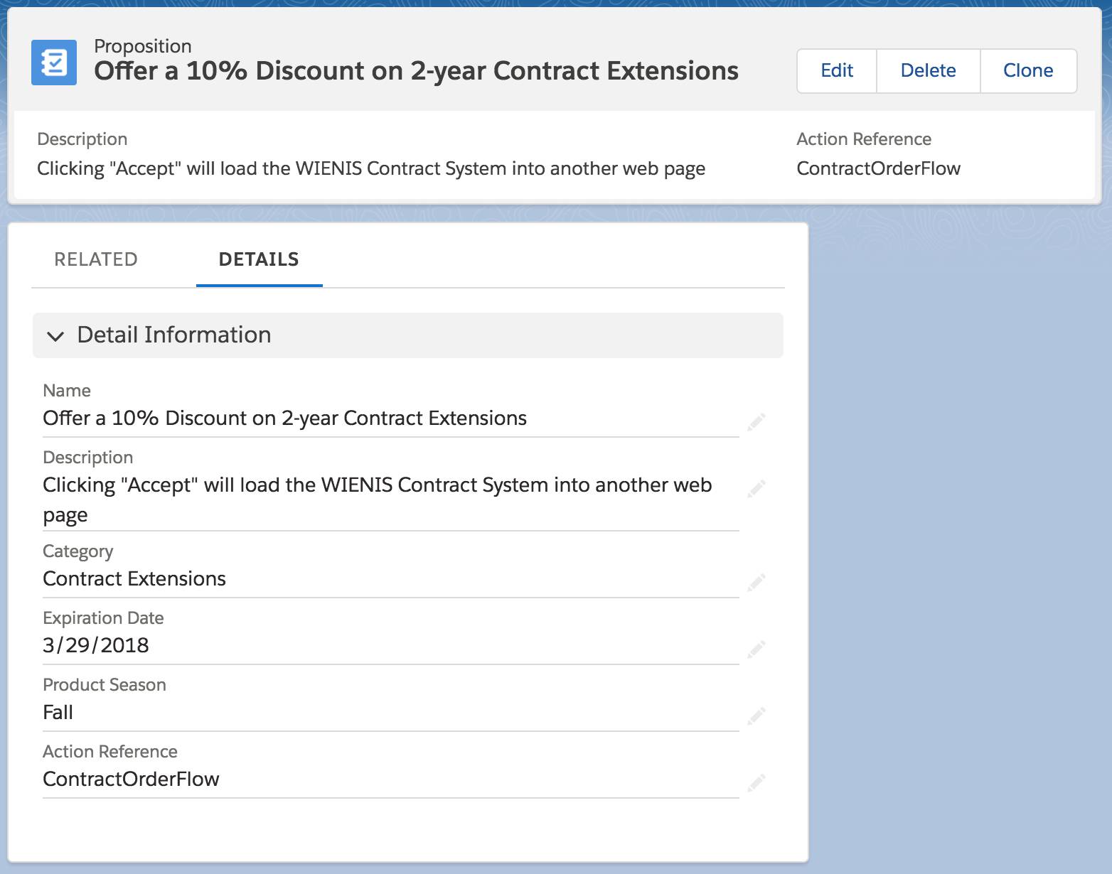 Creating a proposition inside Salesforce console