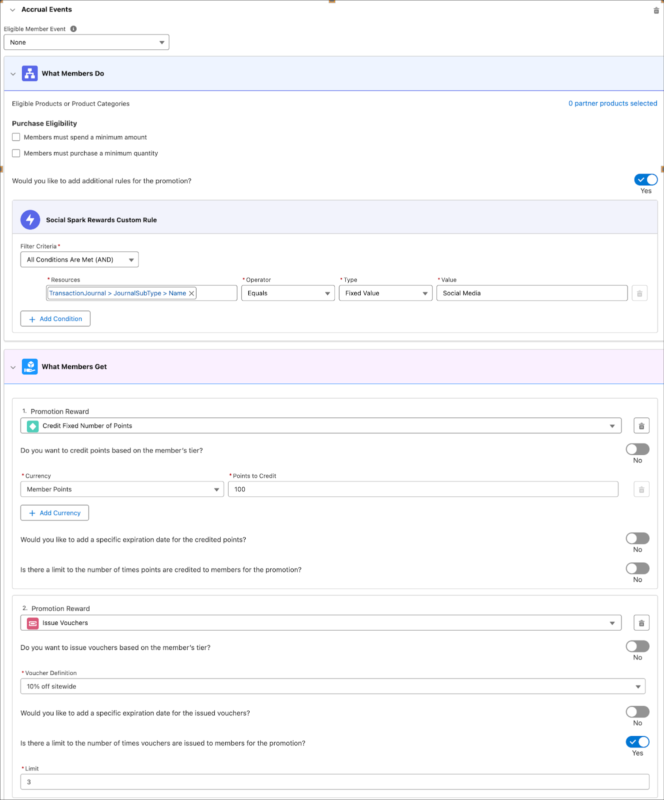 The Accrual Events template with details of the rules.