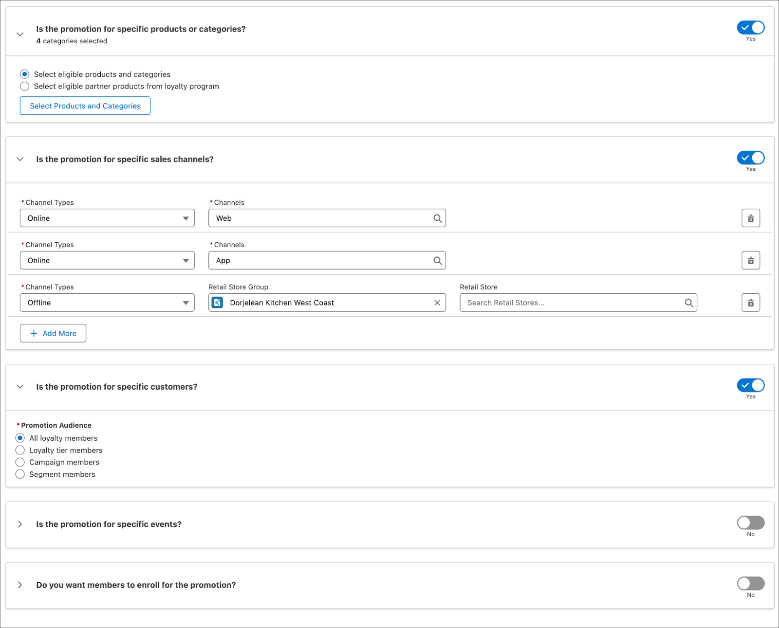 The second step of the wizard, Define Promotion Eligibility.