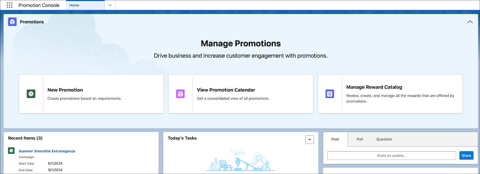 The Promotion Console app where you can manage all company promotions.