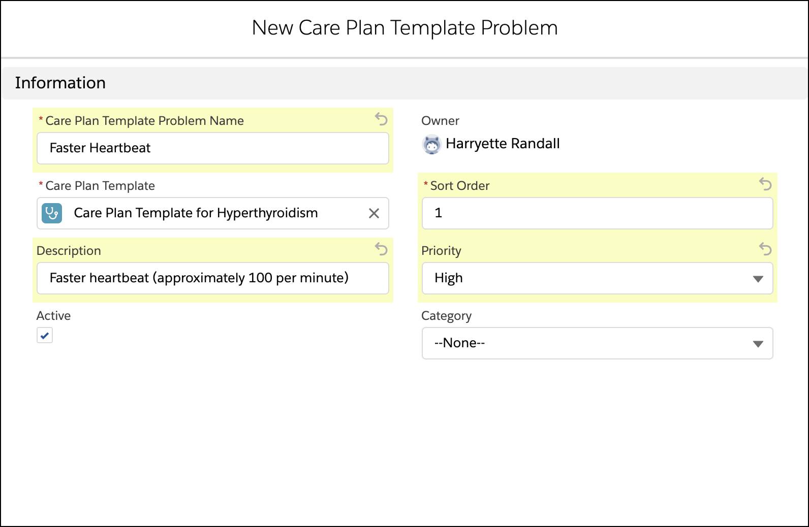 New care plan template problem being created.