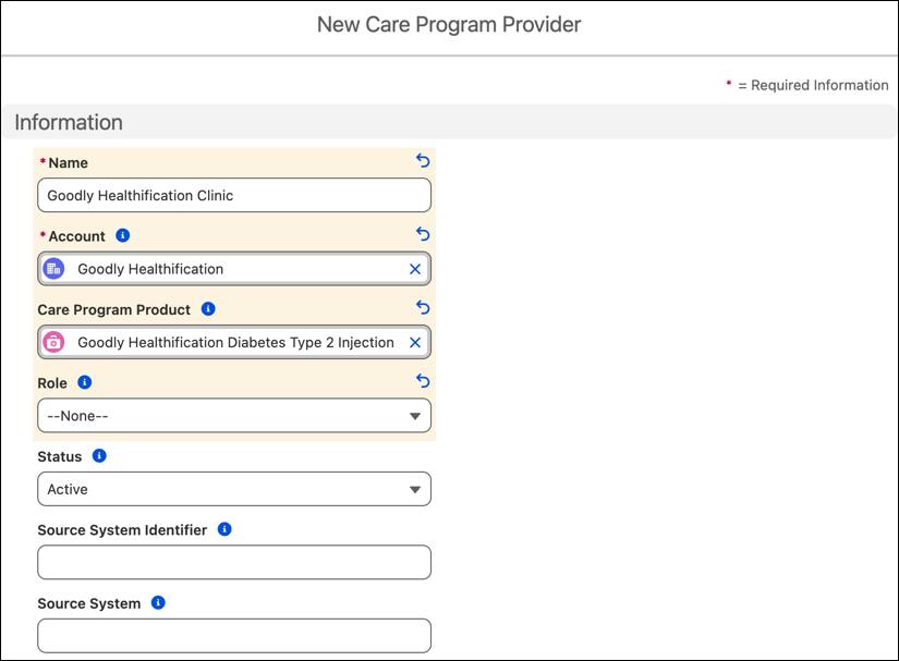 New care program provider corresponding to the preceding steps