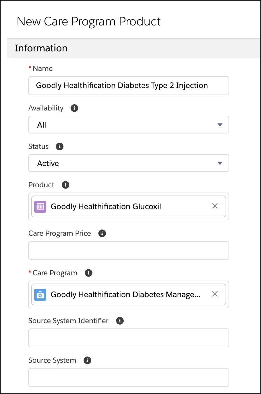 New care program product corresponding to the preceding steps