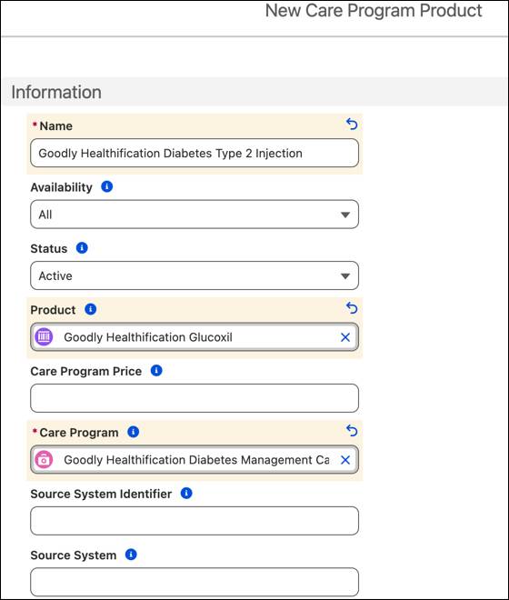 New care program product corresponding to the preceding steps