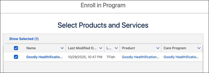 Select products and services corresponding to the preceding steps