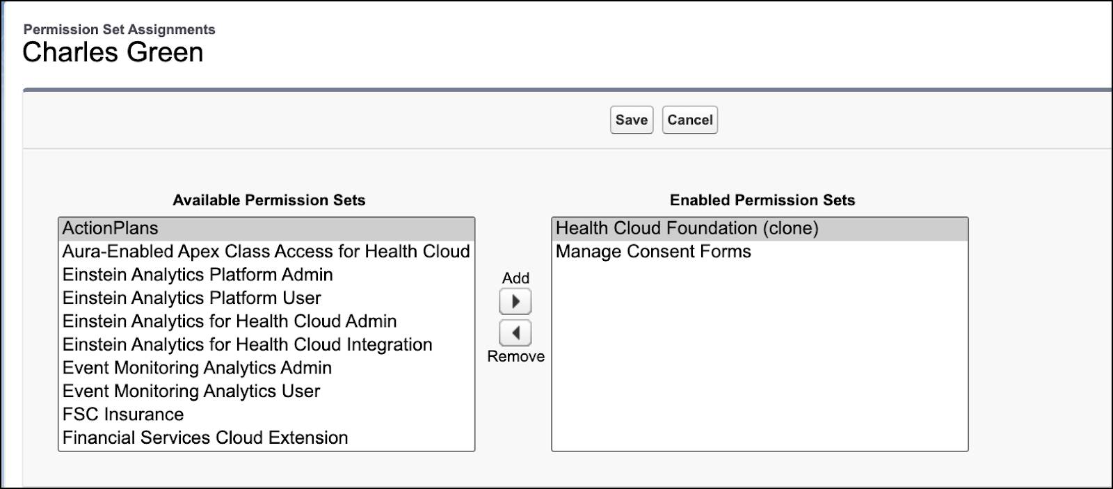 Permission set assignments corresponding to the preceding steps.