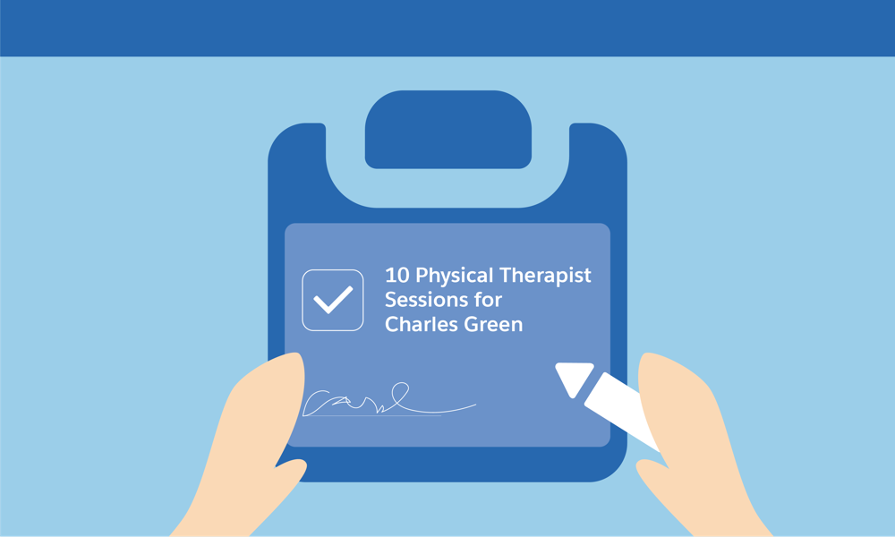 Carol is recommending 10 Physical Therapy sessions for Charles