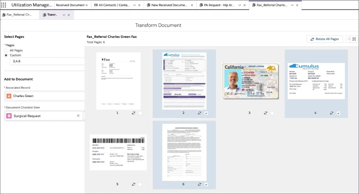 The Intelligent Document Automation workspace and tools.