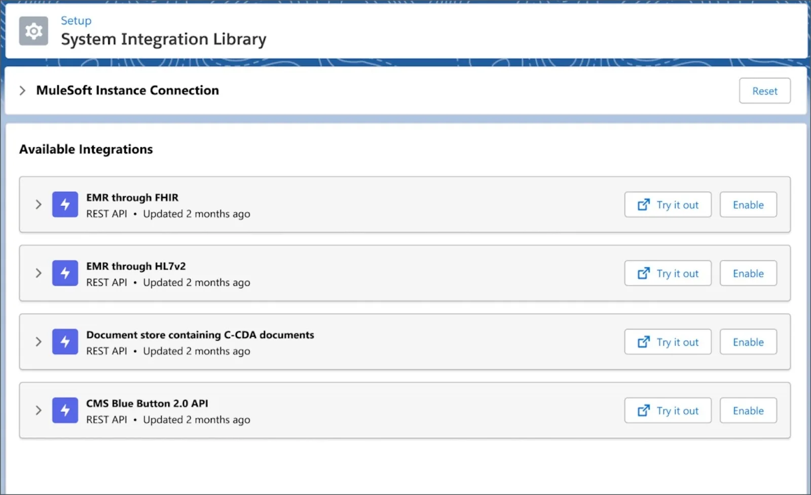 The setup for MuleSoft System Integration Library.