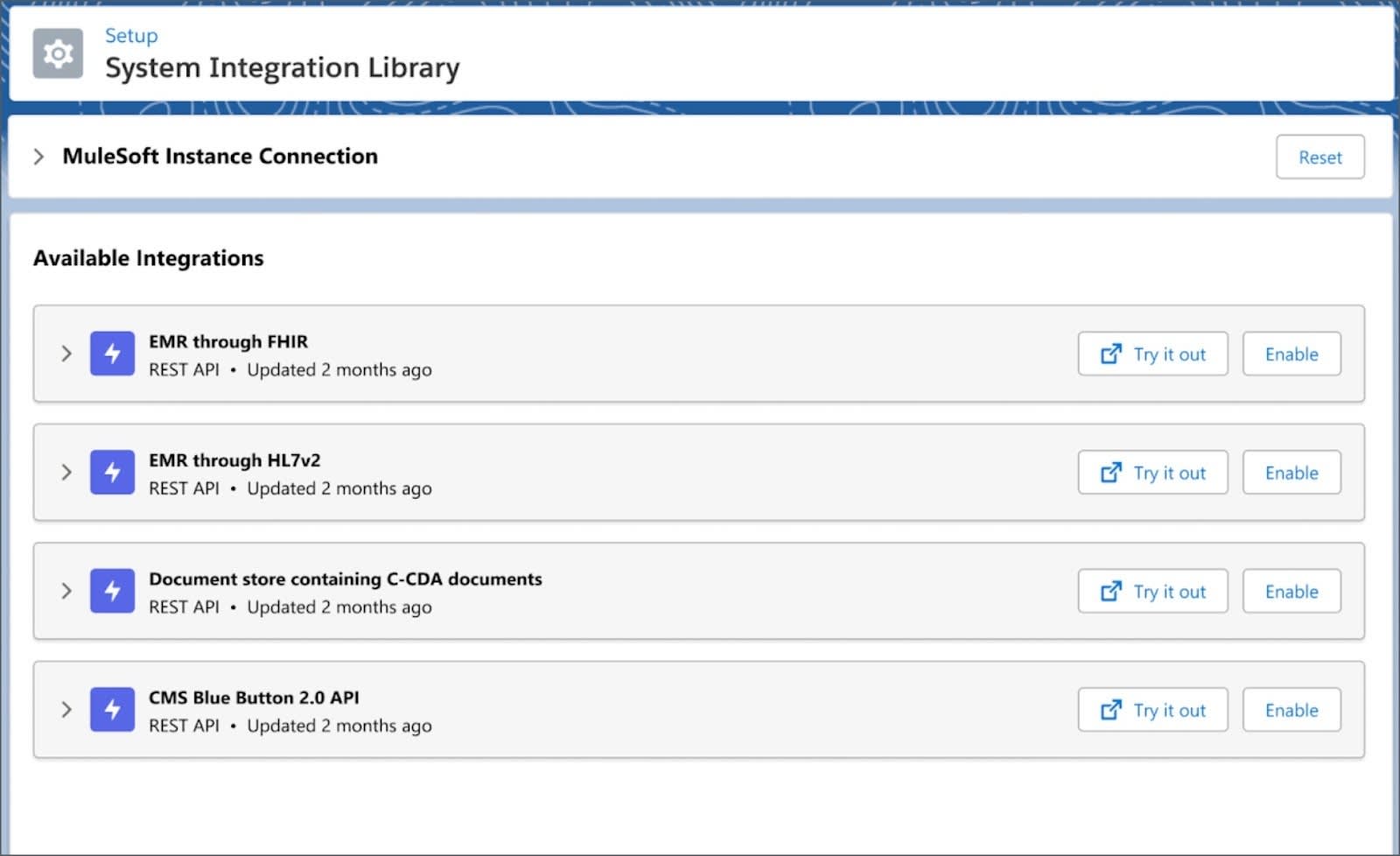 The setup for MuleSoft System Integration Library.