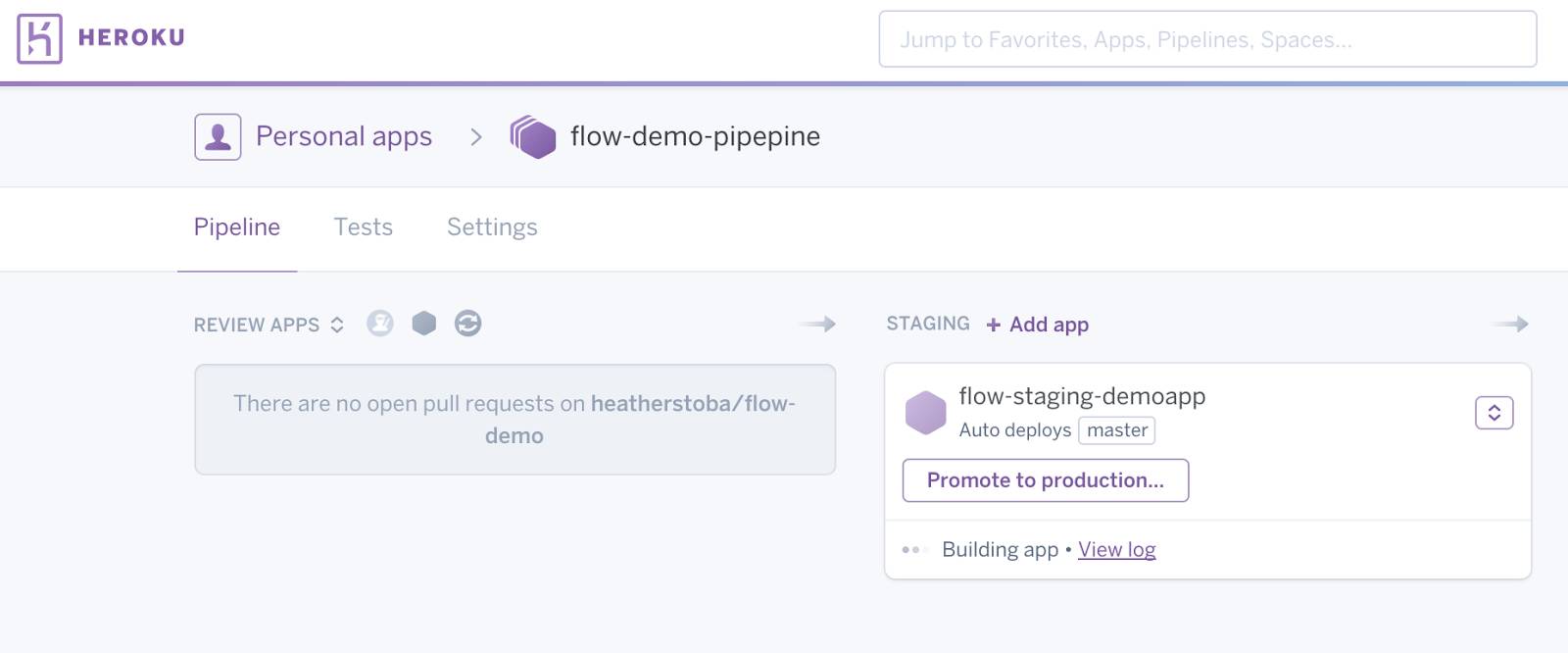 Staging app is built