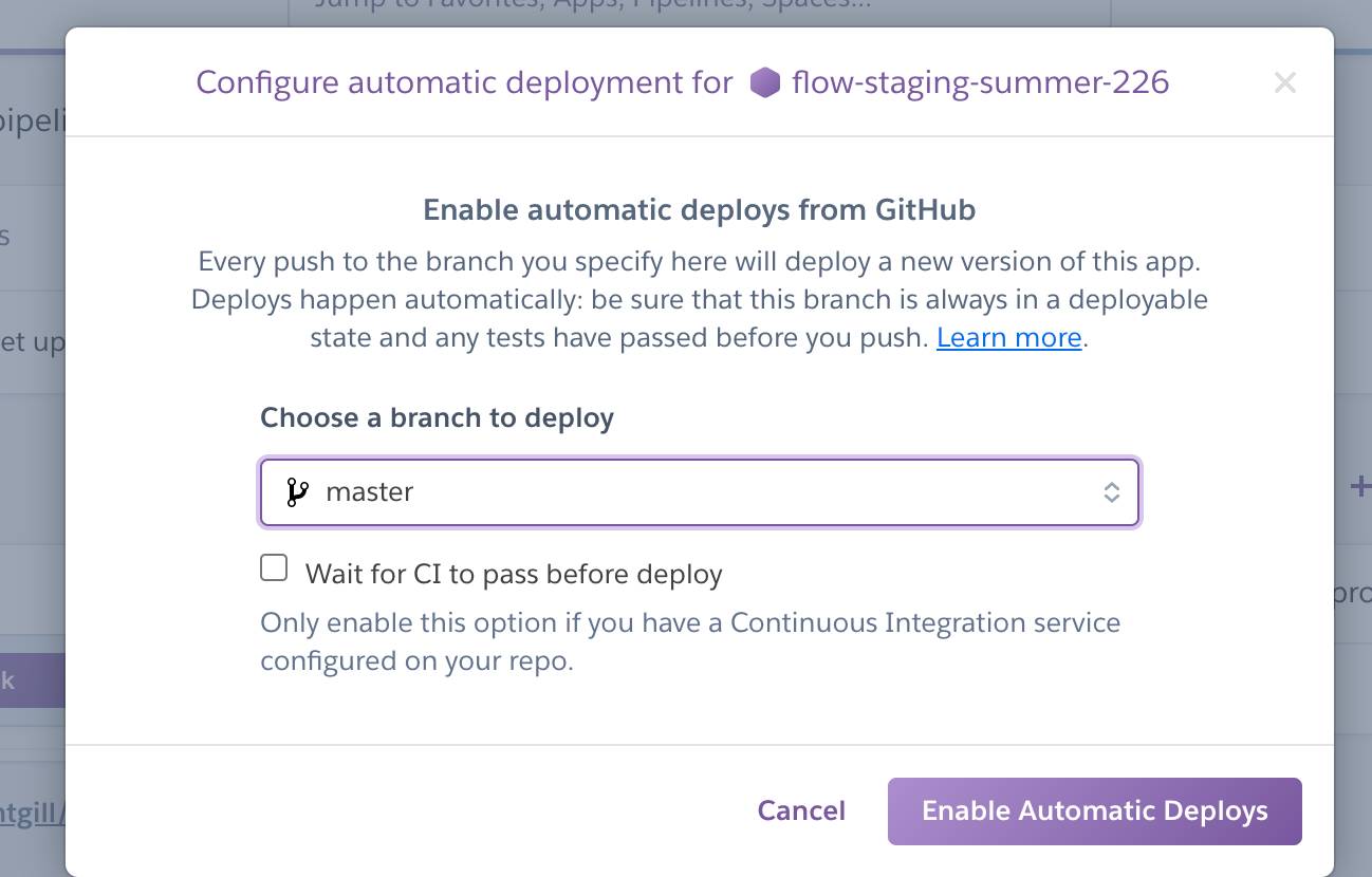 Configuring automatic deploys