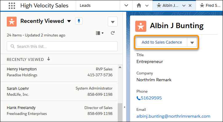 Build Sales Cadences Unit Salesforce Trailhead