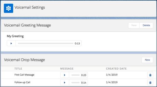 Voicemail recordings in Sales Engagement.