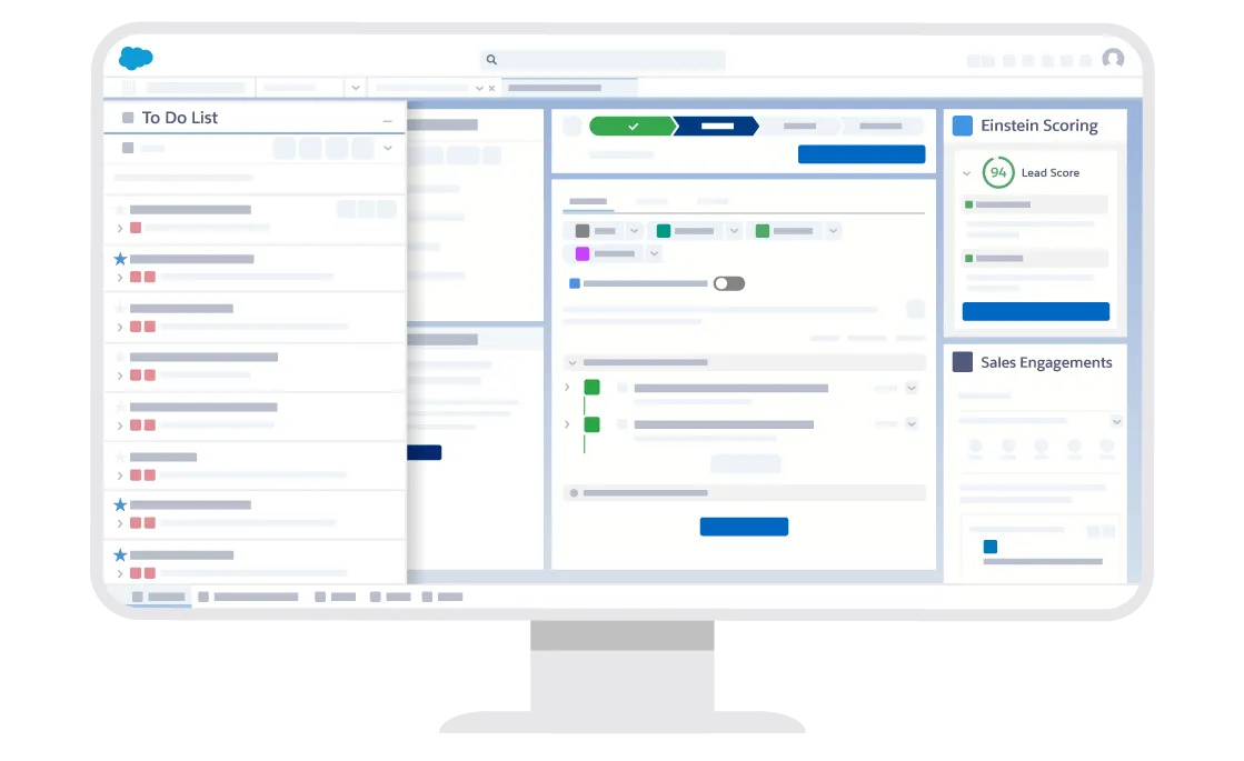 Sales Engagement console view with To Do List open.