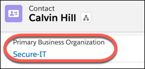 La Organización comercial principal de Calvin Hill es la compañía donde trabaja, Secure-IT.