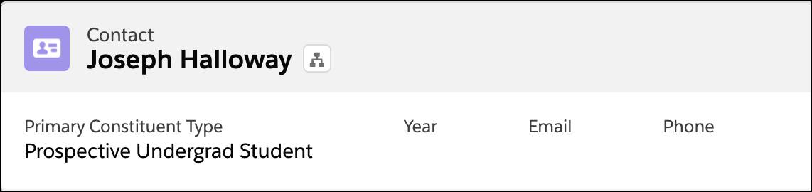 Contact record for prospect Joseph Halloway