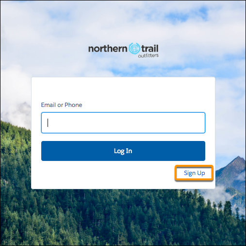 Login page with Sign Up link screenshot