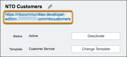 URL to NTO Customers on Settings page screenshot