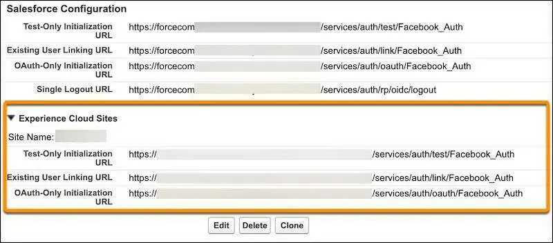 Captura de pantalla de URL de SSO en la página Configuración de proveedor de autenticación