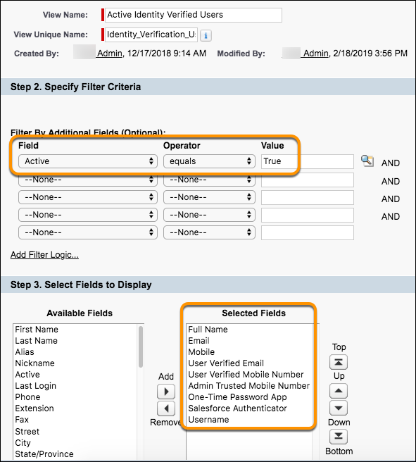 User fields for MFI users View screenshot