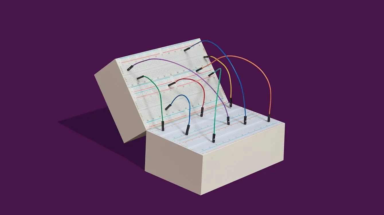 Two blocks with colored wires connecting to their corresponding places on each, representing how SCIM maps attributes from the IdP to the Slack profile