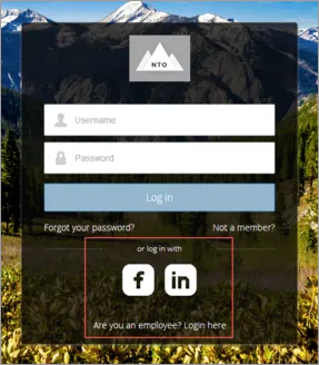 Social sign-on login page