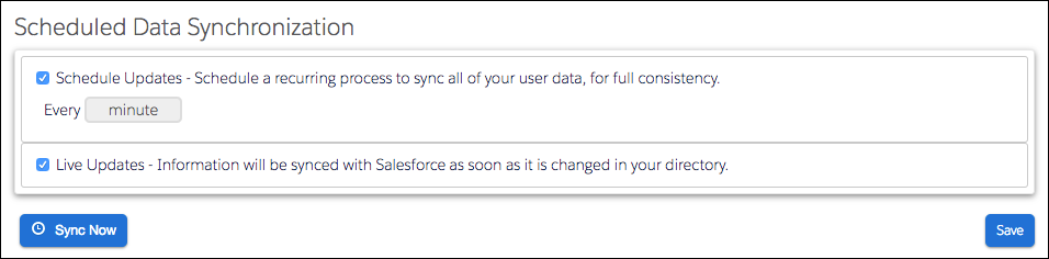 Schedule sync page