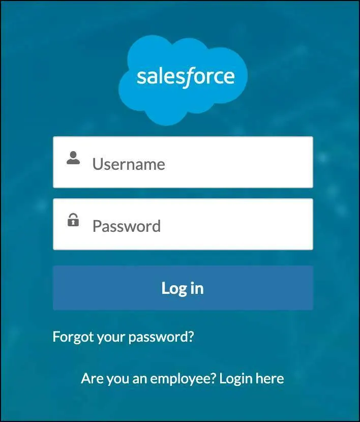 Página de login e registro