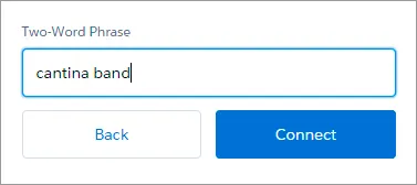 Salesforce Authenticator two-word phrase.