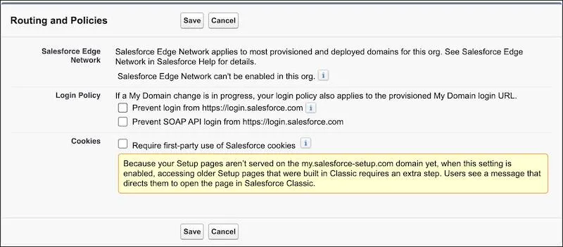My Domain policies.