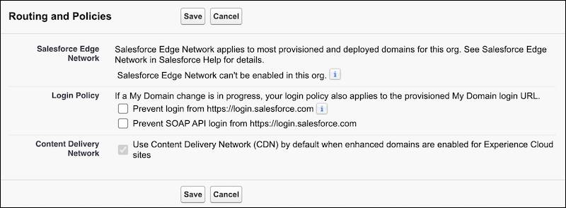 My Domain policies