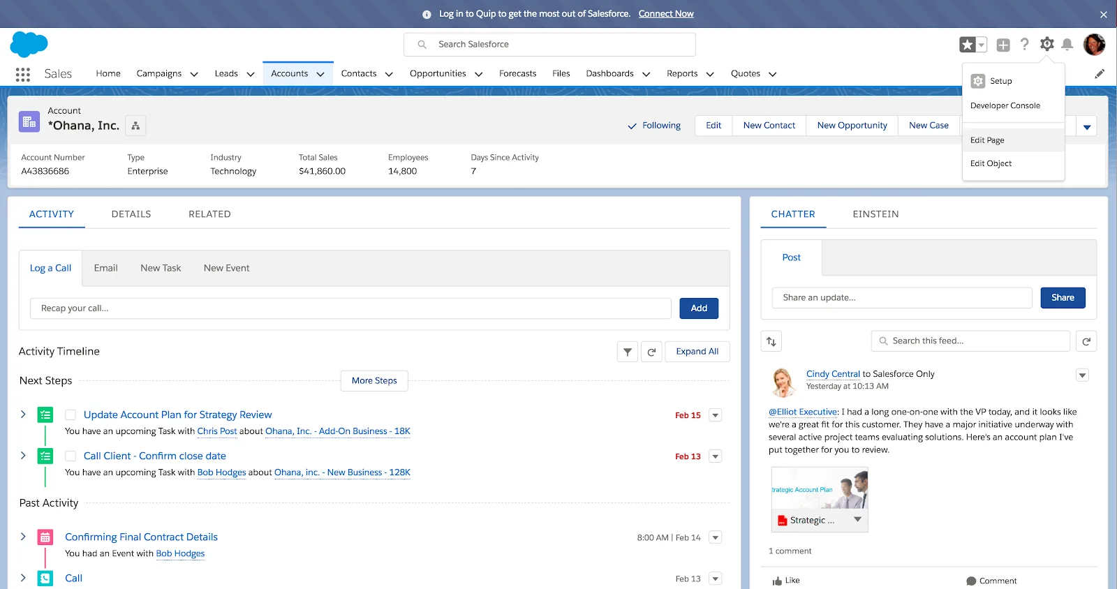 Add Quip Components to Your Salesforce Pages Unit | Salesforce