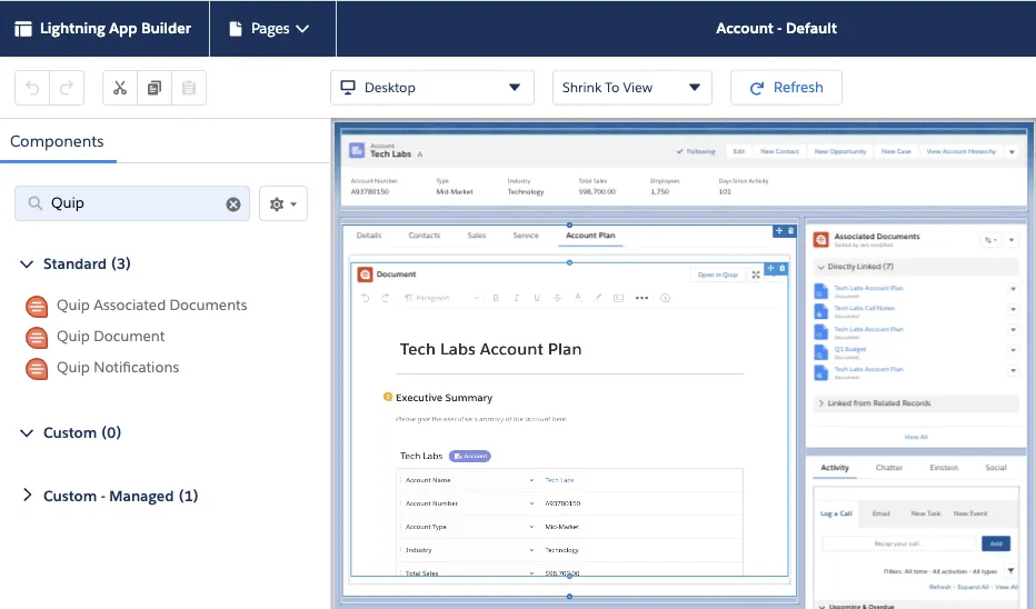 Add Quip Components to Your Salesforce Pages Unit | Salesforce