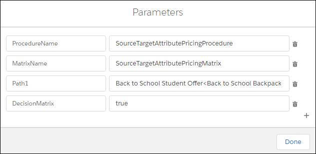 The pricing plan step parameters.