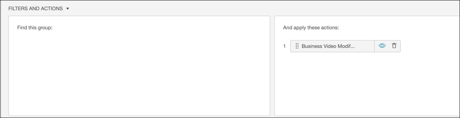 The Modify Attributes product relationship added as an action in the Attribute Mods Actions Rule.
