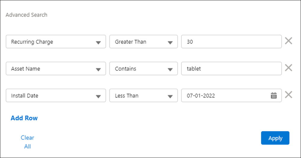 Advanced Asset Search