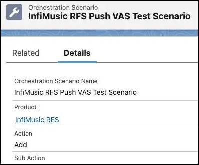 The Details tab for an orchestration scenario.