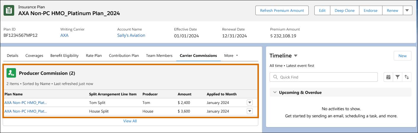 保険プランレコード上の募集人手数料レコード。