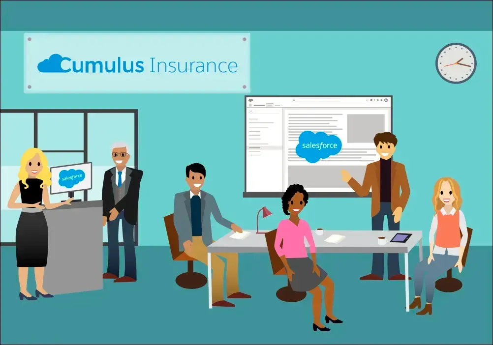 The Cumulus Insurance team is hard at work discussing the new Claims Management solution.